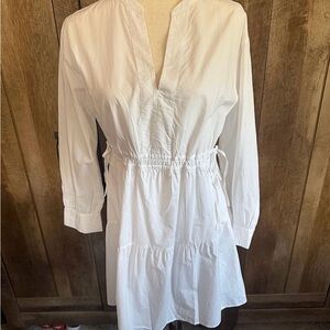 Rails Casual White Long Sleeve Dress
